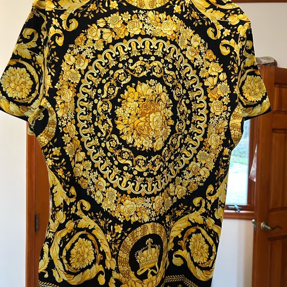 Men's Versace BAROCCO signature print shirt size large made in Italy - Picture 3 of 7
